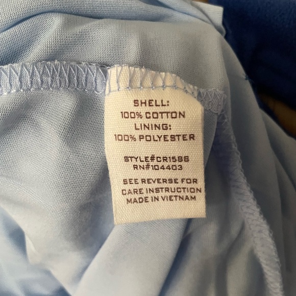 S: Cotton A-Line Sun Dress Blue/White PinStriped Tiered V neck NWOT new! - Picture 6 of 10